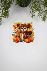 Autumn Owl Joy Sonbahar Baykuş Tasarım Lazer Kesim Kokteyl Peçetesi 1 Adet